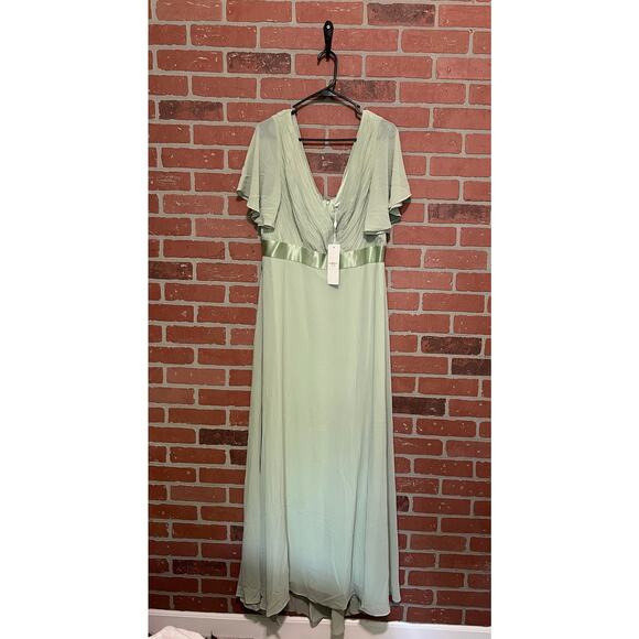 Ever Pretty Sage Green Chiffon Empire Waist Gown – Size 2XL (New with Tags) - Picture 1 of 7